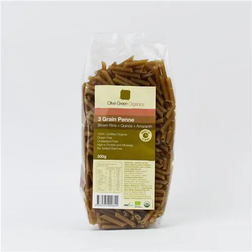 Olive Green Organics Quinoa Brown Rice Amaranth Penne Pasta 300g – All  About Organics Online